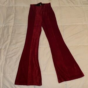 Free people red flare legged pants. Velvet
